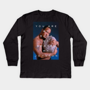 Dwayne Johnson young rock Kids Long Sleeve T-Shirt